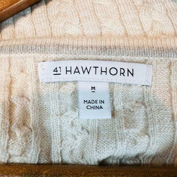 41 Hawthorn Cashmere Silk Blend V NEck Sweater Top - M - Picture 4 of 5